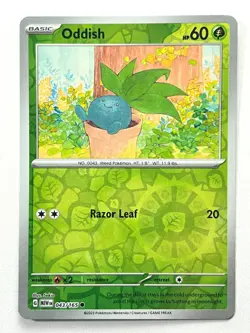Oddish 043/165 Reverse Holo Common - Scarlet & Violet 151 Pokemon - Near Mint NM - Image 1