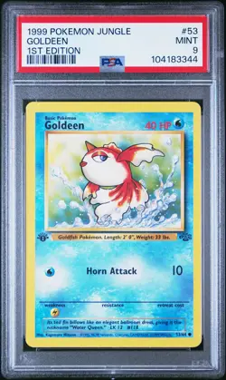 1999 POKEMON JUNGLE 1ST ED #53 GOLDEEN PSA 9 - Image 1
