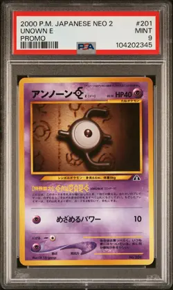 2000 POKEMON JPN NEO 2 PROMO PROMO #201 UNOWN E PSA 9 - Image 1