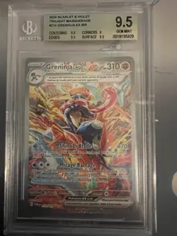 BGS 9.5 Greninja ex 214/167 2024 Pokemon SV SIR Twilight Masquerade ALT - Image 1