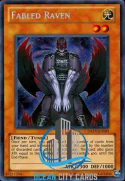 Yugioh Fabled Raven Secret Rare US PRINT DREV-EN091 - Image 1