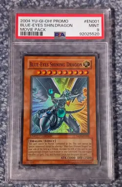 PSA 9 Yugioh Blue-Eyes Shining Dragon MOV-EN001 Super Rare 2004 - Image 1