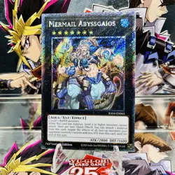 Yugioh Mermail Abyssgaios RA04-EN065 Platinum Secret Rare 1st Ed Near Mint - Image 1
