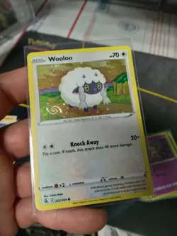 FULL SWIRL Wooloo 222/264 Cosmos Holo Promo Fusion Strike Pokemon Card TCG Swirl - Image 1