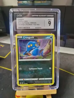 SWIRL CGC 9 MINT Pokemon Card Croagunk SWSH 245 Promo Lost Origin - Image 1