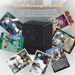 Card Deck Box 110+ Storage MTG Deck Box with 50 Pcs Card Sleeve Collectible Tr - Image 5