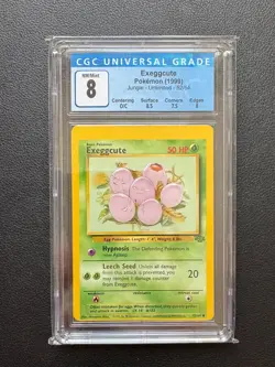Exeggcute 52/64 Miscut Edge OC English 1999 Jungle Pokemon Card CGC 8 Blue Label - Image 1