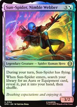 NM Foil Sun-Spider, Nimble Webber, MTG, Marvel's Spider-Man, Magic, 154 - Image 1