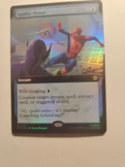 MTG Spider-Sense 0254 (Extended Art) Marvel's Spider-Man NM SPM Foil PRINT LINE! - Image 1
