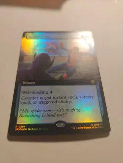 MTG Spider-Sense 0254 (Extended Art) Marvel's Spider-Man NM SPM Foil PRINT LINE! - Image 2