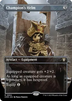 MTG English Champion's Helm (Borderless) NM Normal Commander Masters - Image 1