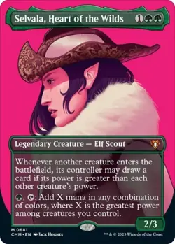 MTG English Selvala, Heart of the Wilds (Borderless) NM Normal Commander Masters - Image 1