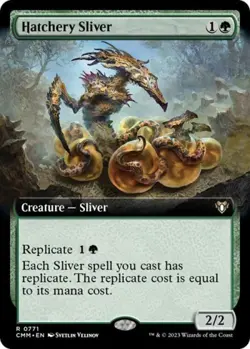 MTG English Hatchery Sliver (Extended Art) NM Normal Commander Masters - Image 1
