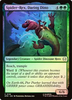 NM Foil Spider-Rex, Daring Dino, MTG, Marvel's Spider-Man, Magic, 116 - Image 1