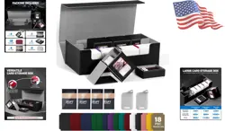 Deluxe MTG Card Storage Box with Magnetic Snap & 4 Deck Cases - Leather Black - Image 2