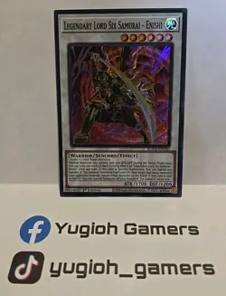 YUGIOH LEGENDARY LORD SIX SAMURAI ENISHI SUPER ROTA 1ST EDITION LIGHT PLAYED - Image 1