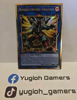 YUGIOH BORRELSWORD DRAGON MAGO 1ST EDITION GOLD RARE LIGHT PLAYED - Image 1