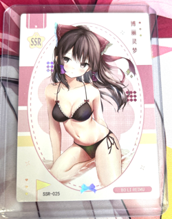 WAIFU Goddess Of Power Bo Li Reimu SSR Rare Foil Card. Sexy Anime Girl Story - Image 1