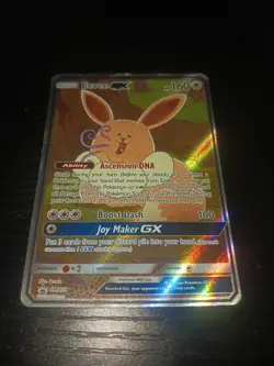 Pokemon ENGLISH Eevee GX HOLO PROMO Card SM233 Heavy DAMAGED READ! - Image 1