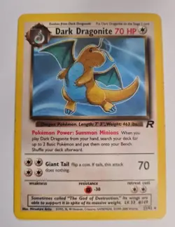 Pokemon Dark Dragonite 22/82 Team Rocket Non-Holo Rare Card 1995, 1996, 1998 - Image 1