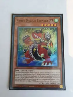 BLVO-EN003 Armed Dragon Thunder LV5 Super Rare 1st Edition Mint YuGiOh Card - Image 1