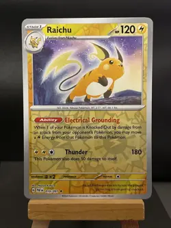 Pokemon Card Raichu 019/091 Rare Paldean Fates Reverse Holo Near Mint - Image 1
