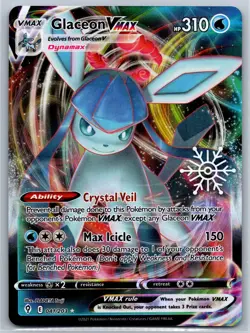 Glaceon VMAX - Holiday Calendar - Evolving Skies 041/203 Stamped Pokemon Card NM - Image 1
