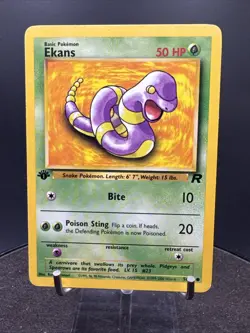 1st Edition Ekans Vintage 56/82 Team Rocket Pokemon Card - Image 1