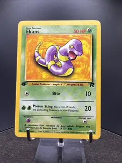 1st Edition Ekans Vintage 56/82 Team Rocket Pokemon Card - Image 3
