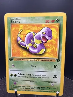 1st Edition Ekans Vintage 56/82 Team Rocket Pokemon Card - Image 4