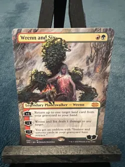 WRENN AND SIX (BORDERLESS) Double Masters 2022 Planeswalker Magic MTG MINT CARD - Image 1