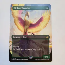Magic the Gathering - Birds of Paradise (Anime Borderless) Ravnica Remastered NM - Image 1