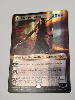 MTG Magic Foil Borderless Sarkhan Unbroken Mythic Edition War Of The Spark - Image 1