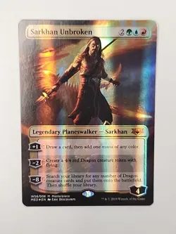 MTG Magic Foil Borderless Sarkhan Unbroken Mythic Edition War Of The Spark - Image 3