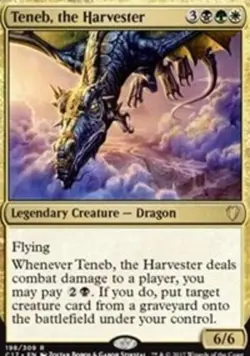 Slightly Played, English - 4 x MTG Teneb, the Harvester Commander 2017 - Image 1