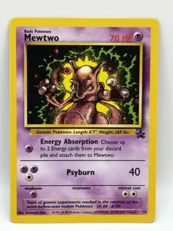 Pokemon: Mewtwo #14 Black Star Promo Rare LP 1999-2000🔮 - Image 1