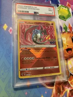 2022 Pokemon Go Radiant Charizard Rare Holo #011 PSA Mint 9 - Image 1