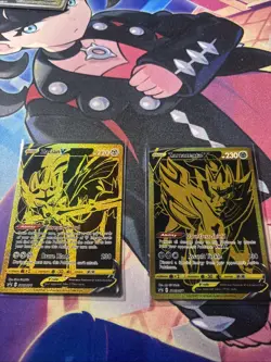 Pokemon TCG Zacian V SWSH076 and Zamazenta V SWSH077 Gold Promos - Image 1