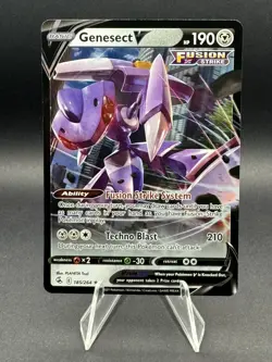 Pokemon TCG Genesect V Fusion Strike 185/264 Holo Ultra Rare - Image 1