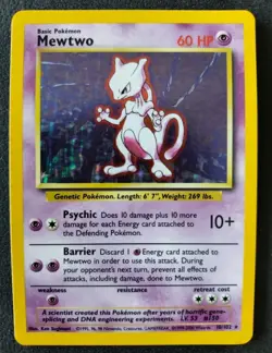 Pokemon Mewtwo Cosmos Holo Promo Brilliant Stars 056/172 + Base Set 1999-2000 - Image 1