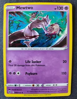 Pokemon Mewtwo Cosmos Holo Promo Brilliant Stars 056/172 + Base Set 1999-2000 - Image 3