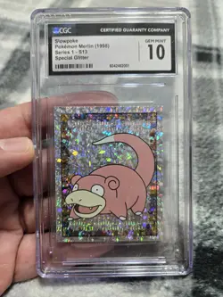 1998 Pokemon CGC 9 English Merlin Series 1 Holo Slowpoke Sticker #S13 - Image 1
