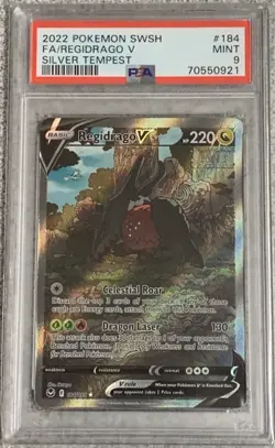 Regidrago V 184/195 Alternate Full Art Silver Tempest Pokemon TCG PSA 9 MINT - Image 1