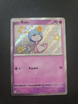 Ralts 153/091 2024 Pokemon SV Paldean Fates PAF EN Shiny Holo Rare Nm - Image 1
