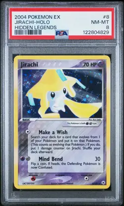2004 POKEMON EX HIDDEN LEGENDS #8 JIRACHI-HOLO PSA 8 - Image 1