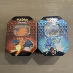 Two Pokemon TCG Hidden Fates Charizard And Gyaradosx Tins GX Factory Sealed 820650804816 - Image 1