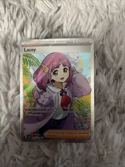 Pokemon TCG Stellar Crown Lacey Full Art Ultra Rare Holo Trainer Card 166/142 - Image 1