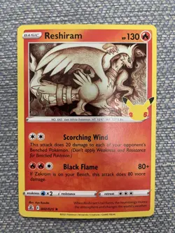 Reshiram 002/025 Celebrations Holo Pokemon Card Near Mint - Mint - Image 1