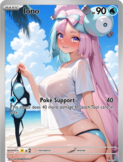 LoveangelGames-Season 2- Custom Card- Waifu Universe- Iono Wet T Support - Image 1