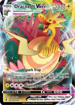 Pokemon Dracozolt VMAX NM 1st Edition Normal SWSH07: Evolving Skies - Image 1